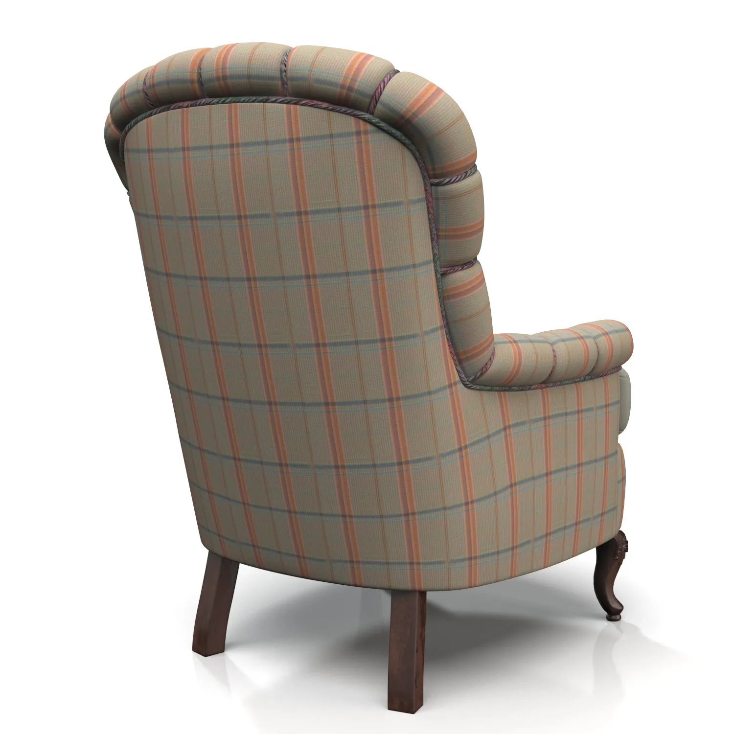 Brunschwig and Fils Plaid Club Arm Chair PBR 3D Model_06